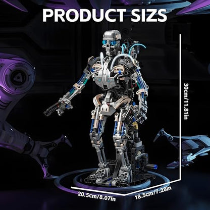 CSNRHG Mechanical Skeleton Robot Building Block Toy 692+Pieces Twistable Body and Poseable Design Creative STEM Toy for Kids and Adults - color: Skeleton Robot
