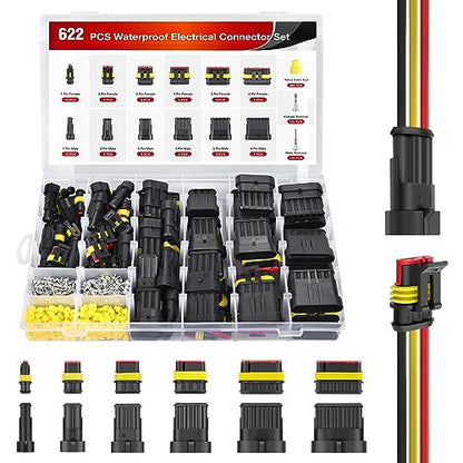 Nilight 622PCS 1 2 3 4 5 6 Pin Electrical Connector ‎Plug and Play 43 Sets - size: 1-6Pin Connector 622Pcs