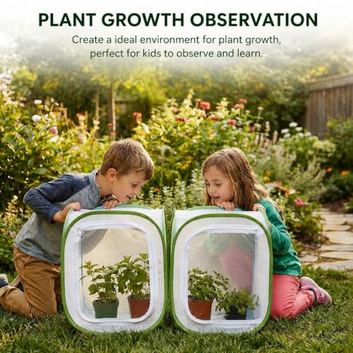 Insect & Butterfly Habitat Cage, Portable Pop-Up Terrarium with Mesh Sides, Bug Catching & Observation Enclosure for Caterpillars, Small Insects, Outdoor & Classroom Use, 12.0 Inches Tall