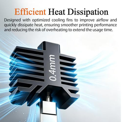 Upgraded 0.4MM P1S/P1P Hotend Hot End Full Assembly Print Head Leak-Proof - style: 3