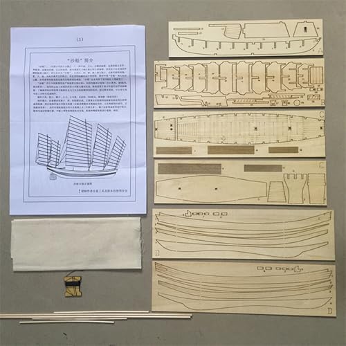 Avtytsda DIY Hobby Wooden Ship Science Equipmen Assembly Model Boat Kits Sailing Boat Kit Ship Craft Laser-Cut Model Kits to Build (1/80 Ancient Sailing) - size: 1/80 Ancient Sailing