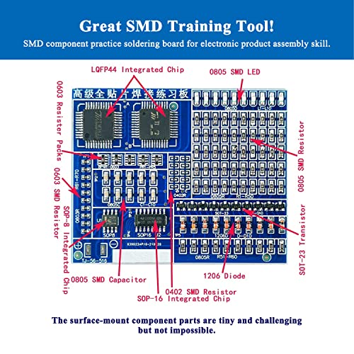 ISolderStore SMD/SMT Components Practice Board - Electronic Project Kits DIY Soldering Skill Training Board - Led Transistor Soldering Kit - size: SMD A-1PCS