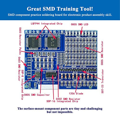ISolderStore SMD/SMT Components Practice Board - Electronic Project Kits DIY Soldering Skill Training Board - Led Transistor Soldering Kit - size: SMD A-1PCS