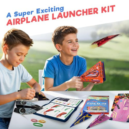 Doctor Jupiter Paper Airplane Launcher Kit for Kids Ages 6+, Birthday Gifts - style: Paper Airplanes Kit: 6+
