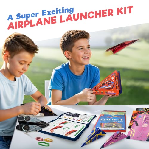 Doctor Jupiter Paper Airplane Launcher Kit for Kids Ages 6+, Birthday Gifts - style: Paper Airplanes Kit: 6+