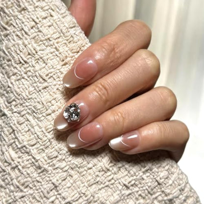 6 Packs (144 Pcs) | Reusable Press on Nails | cute nails | 6-Style Bundle | 12 Sizes | Each Style 24 Pcs | Gold Rhinestone & Glitter Accents - color: Gold Rhinestone & Glitter Accents