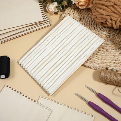 20 Pcs Beginners Wooden Loom Notched Weaving Loom Basket Weaving Tools for Kids Adult Art Craft Activity Jewelry Motor Skills Crochet Knitting Sewing Teaching Educational