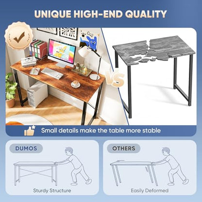 DUMOS 40 Inch Small Computer Desk, Gaming Desks for Home Office Bedroom - color: Wood Brown, size: 40 Inch-1 Pack