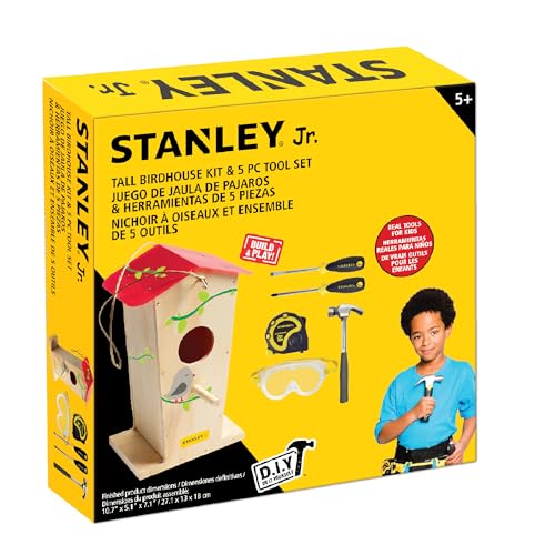 STANLEY Jr. Wooden Kit - Creative Arts and Crafts Set for Kids and Adults (Wooden Birdhouse (New))
