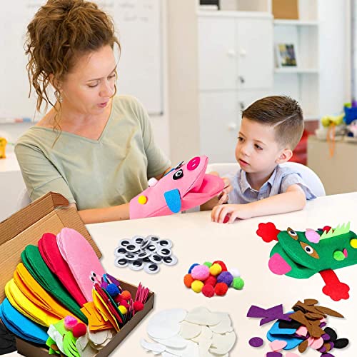 WATINC Hand Puppet Making Kit, Felt Sock Puppet Toys for Kids (Animals)