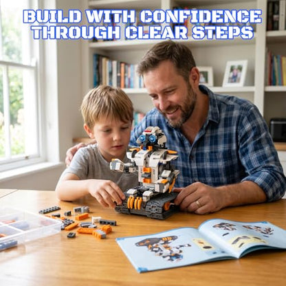 HPROMOT Robot Building Kit, APP & Remote Coding Toy Gift Boys Girls 8-16 | Birthday Gift for Boys Girls Ages 8-16 | 688 PCS 5-in-1 Robot | APP + Remote | STEM Coding | Rechargeable Battery - color: T2008