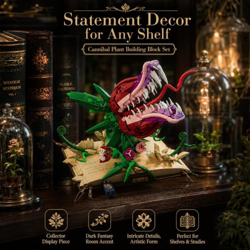 Ancient Magic Book & Cannibal Flower Building Block Set - color: Magic Book