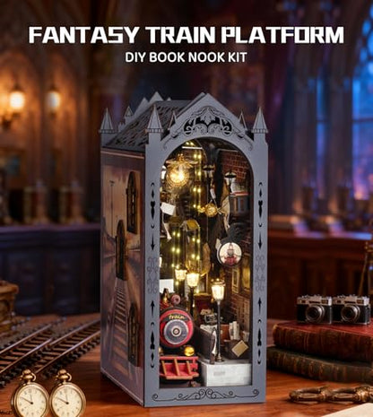Spilay Book Nook Kit for Adults, Fantastic Miniature House Building Kit - color: Fantasy Train Platform