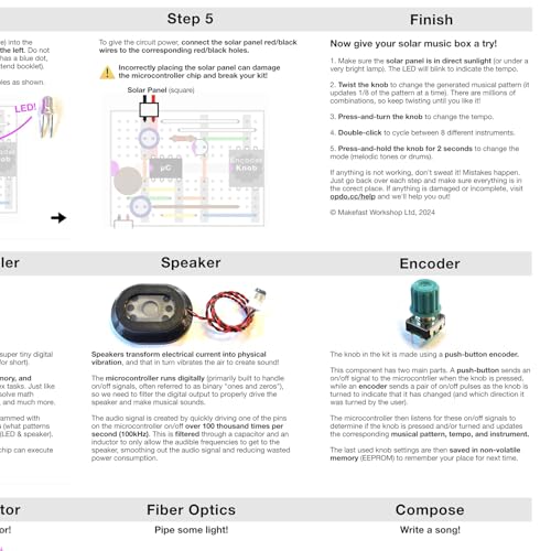 opdo Solar Music Box Kit | Turn Sunlight into Sound | STEM/STEAM DIY Circuit | Ages 9+ | Generative Musical Instrument | Ohio Made | Millions of Tonal and Rhythmic Patterns | opdo | Makefast Workshop