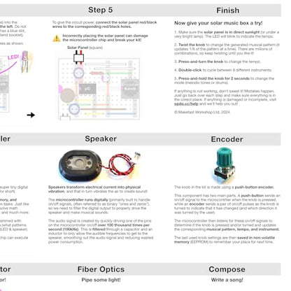 opdo Solar Music Box Kit | Turn Sunlight into Sound | STEM/STEAM DIY Circuit | Ages 9+ | Generative Musical Instrument | Ohio Made | Millions of Tonal and Rhythmic Patterns | opdo | Makefast Workshop