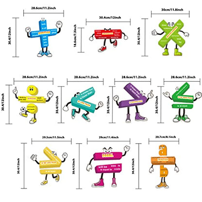 Tevxj 10 Sets Math Posters for Classroom Educational Math Bulletin Board