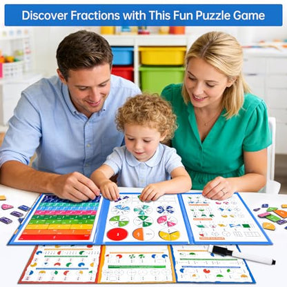 Montessori Magnetic Book Fraction Puzzle for Kids