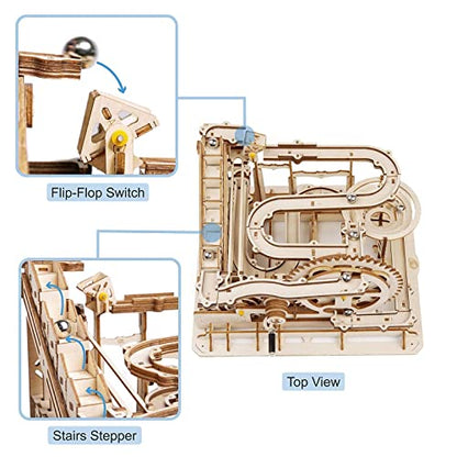 ROKR 3D Wooden Puzzles Mechanical Models - DIY Wooden Marble Run Kit &Treasure Box Gifts for Adults &Teens 14+