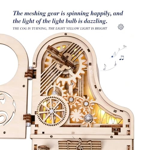 3D Wooden Puzzle Music Box for Adults, Mechanical Violin Model Kit, DIY Wood Craft Building Set, Romantic Hobby Gift for Men Women