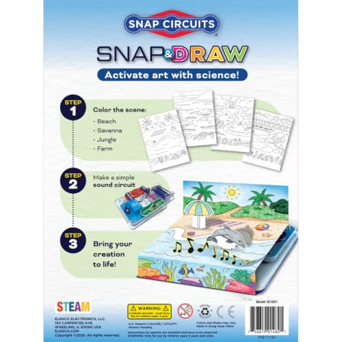 SNAP CIRCUITS Snap & Draw STEM STEAM Art & Science Toy, Kids Ages 4+