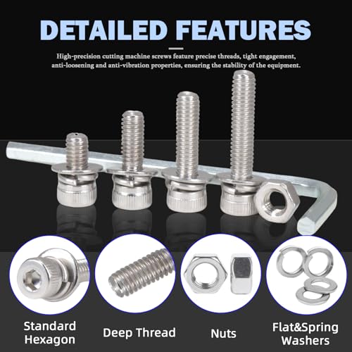 840Pcs M3 Self Tapping Screws Assortment Kit, 304 Stainless Steel Hex Washer Head Self Drilling Sheet Metal Screws, 4 Sizes (6mm, 10mm, 16mm, 20mm) for DIY - size: 3 mm, style: Hexagonal socket screw
