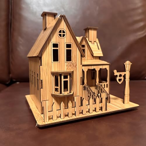 Log Cabin Mini House 3D Wooden Puzzle Building Kit for Adults Teens