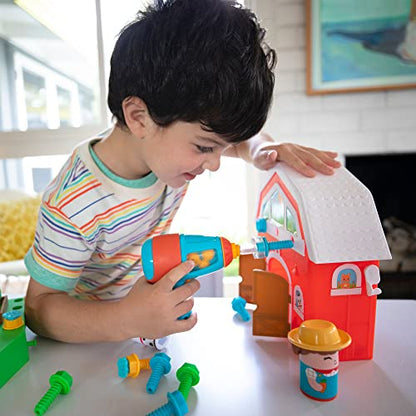 Educational Insights Design & Drill Bolt Buddies Barn - Construction Toys & Tools for Kids, Take Apart STEM Set with Real Electric Toy Drill, Pretend Play Building Kit, Gifts for Toddlers Ages 3+