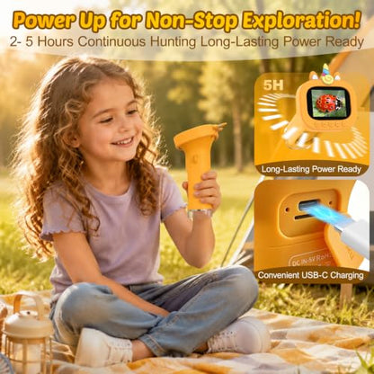 Portable Handheld Digital Microscope for Kids with 2.4" Display - color: Yellow