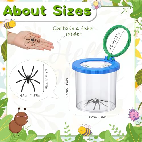 Coopay 12 Pcs Insect Bug Viewer for Kids - Bug Jars, Critter Insect Cage, Bug Container, Bug Catcher, Magnifying Insect Box for Children, Kids Science Nature Exploration Collecting Kit - style: 12 Pack Set