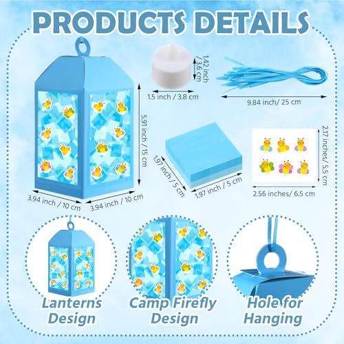 Simgoing 12 Sets Firefly Crafts Camping Vbs Firefly Tissue Paper Craft Kit - style: Firefly