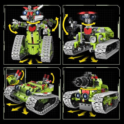 5 in 1 STEM Robot Building Kit, APP & Remote Control Interstellar Building Robot, DIY Robotics Building Toys/RC Car/Tank with Light, Space Building Toy Gifts for Boys Girls Kids 8-16 Science Learning
