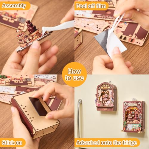 3D Puzzle DIY Fridge Magnet Kit - LED Miniature Car,Wolf‘s Food Truck - color: Wolf's Burgers & Hot Dogs