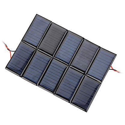 10Pcs 5V 30mA Mini Solar Panels for Mini Solar Cells DIY Electric Toy Materials Photovoltaic Cells Solar DIY System Kits 2.08"x1.18"(5V 30mA 53mmx30mm)