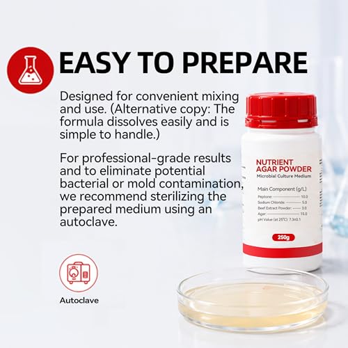 Nutrient Agar Powder 250g - Microbiology Culture Medium for Petri Dishes