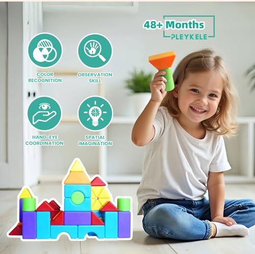 Large 3D Shape Magnetic Building Blocks, 36PCS, 1.65 Inch for Kids Ages 4+ - color: 36 Pieces