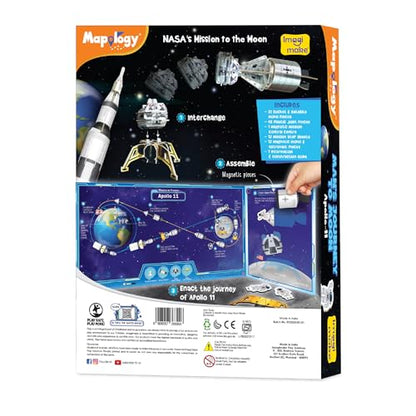 Imagimake Mapology Man's Journey to Moon, Apollo 11 3D Model Kit for Kids - style: Man's Journey to Moon
