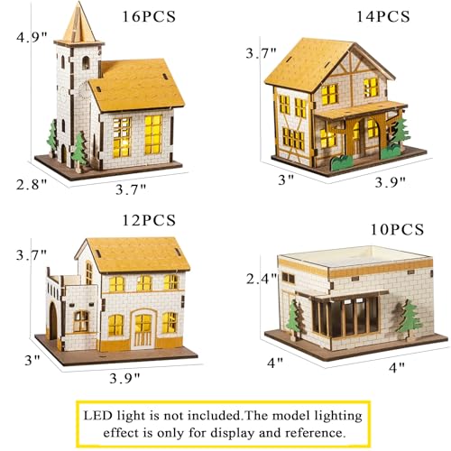 Log Cabin Mini House 3D Wooden Puzzle Model (9-in-1 (B)) - color: 9-in-1 (B)