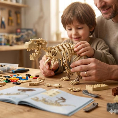 DRZYJ Tyrannosaurus Rex Dinosaur Fossil Building Set, 289Pcs Movable T-Rex Skeleton Model Kit with Museum Display Stand, Educational Dinosaur Toy for Kids 8 for Dinosaur Lovers & Collectors - style: Tyrannosaurus rex