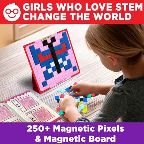 Doctor Jupiter Girls' First STEM Pixel Art Kit for Kids Ages 5+ - style: Girls' Brain Craft: 5+