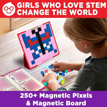 Doctor Jupiter Girls' First STEM Pixel Art Kit for Kids Ages 5+ - style: Girls' Brain Craft: 5+