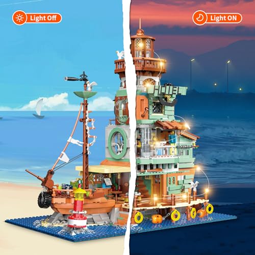 HSANHE Harbour Hotel Mini Bricks Building Kit, Ideas Creative Architecture Building Toys Birthday Gift for Adult Boys Girls -2142 Pieces - color: Harbour Hotel