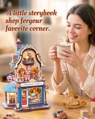 ROKR 3D Wooden Puzzles for Adults, DIY Book Nook Kit Happyduke Toys