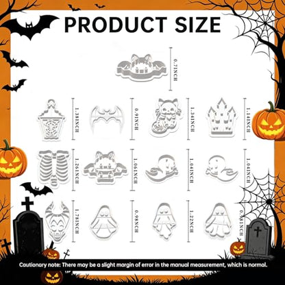13 Pcs Halloween Spooky Polymer Clay Cutters Set - color: Skeleton