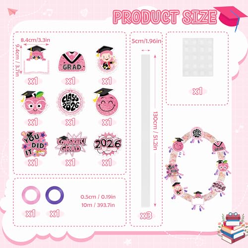 Candy Leis for Graduation 2026 - Pink Graduation Leis 2026 Candy Lei Tubing - color: Candy Leis - Pink