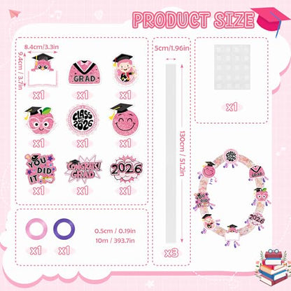 Candy Leis for Graduation 2026 - Pink Graduation Leis 2026 Candy Lei Tubing - color: Candy Leis - Pink