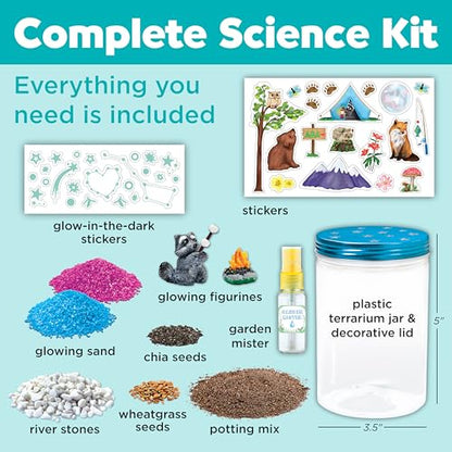Creativity for Kids Grow 'N Glow Terrarium Kit - Educational Science Kits | Screen Free Summer Fun Activities | Gifts for Boys and Girls | Craft and STEM Projects (Ages 6+) - style: Racoon