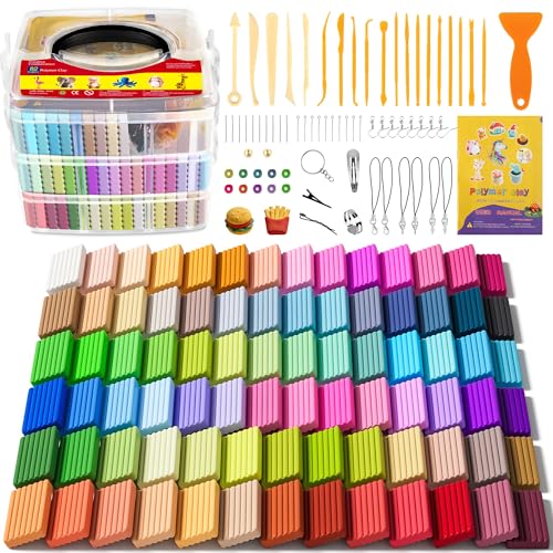 Aestd-ST Polymer Clay 82 Colors, Oven Bake Modeling Clay for Kids & Artists - color: 82 Colors