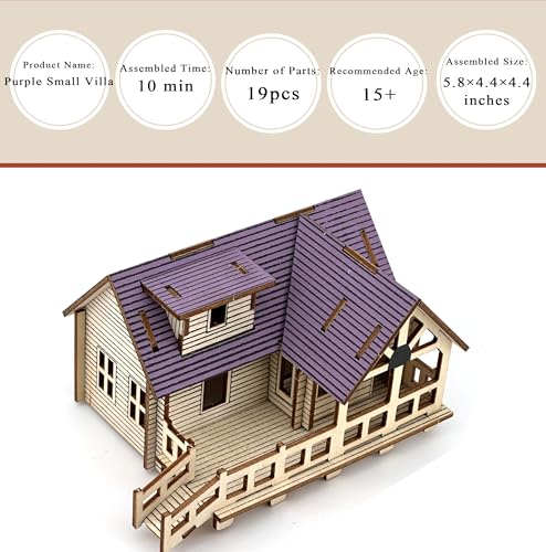 3D Puzzles for Adults, Log Cabin DIY Wooden House Model Kits for Adults to Build, Country Cottage Building Model, 3D Jigsaw Brain Teaser Puzzle, Dollhouse (GFFD)