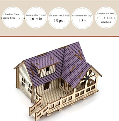 3D Puzzles for Adults, Log Cabin DIY Wooden House Model Kits for Adults to Build, Country Cottage Building Model, 3D Jigsaw Brain Teaser Puzzle, Dollhouse (GFFD)