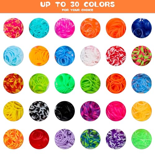 Loom Rubber Band Bracelet Kit, 3000+ 30-Color, Storage Case, Ages 8+ - color: 3000 Pcs